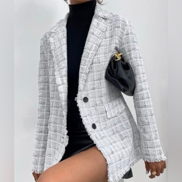 SHEIN Jackets & Blazers - White tweed blazer. L